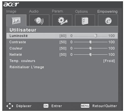ACER AT3201W - Naviguer dans l'OSD - 1