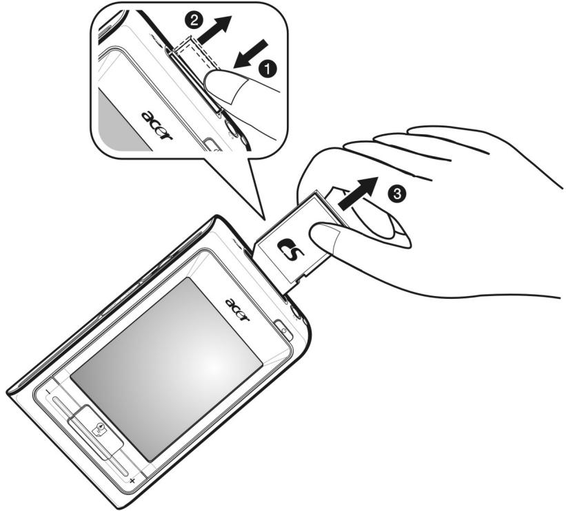 ACER E300 - Pour retiree une carte de stockage : - 1