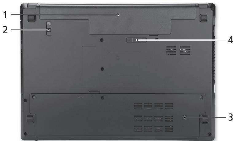 ACER TRAVELMATE 4750G - 底視圖 - 1
