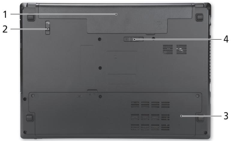 ACER TRAVELMATE 4750G - Base view - 1