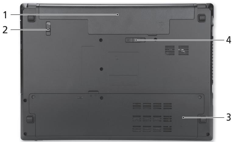 ACER TRAVELMATE 4750G - 底面 - 1