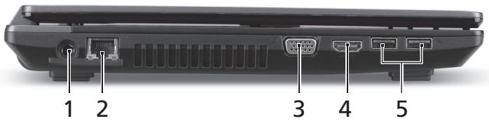 ACER TRAVELMATE 4750G - Left view - 1