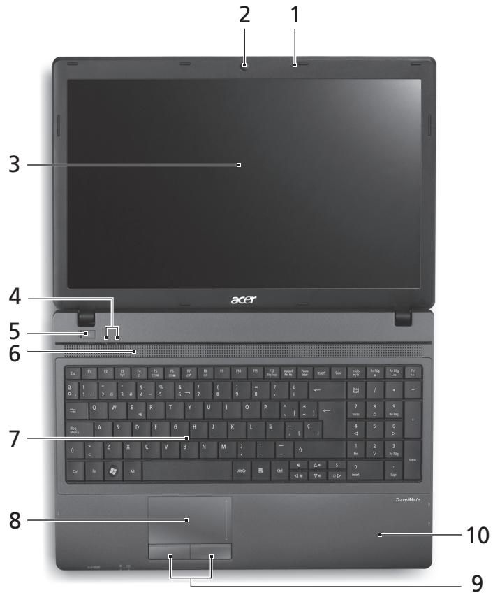 ACER TRAVELMATE 5735G - 上視圖 - 1
