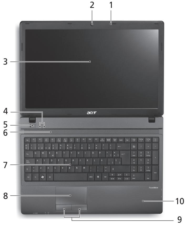 ACER TRAVELMATE 5735G - Vedere de sus - 1