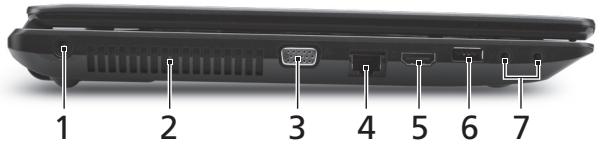 ACER TRAVELMATE 5735G - 左視圖 - 1
