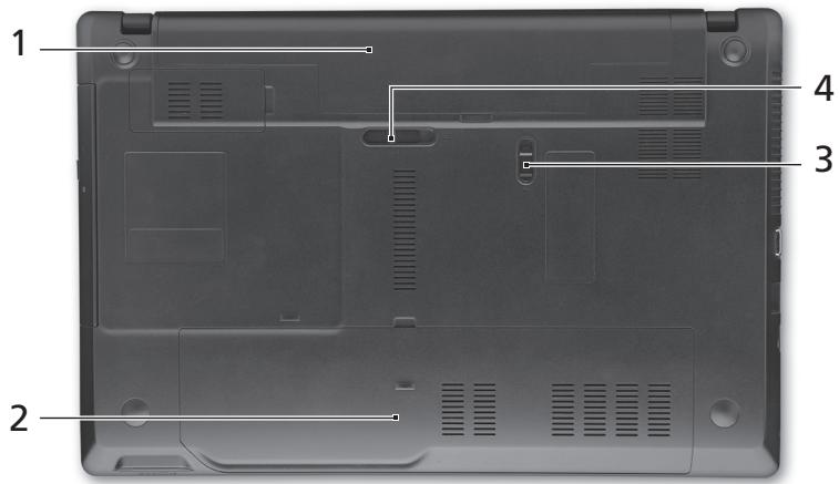 ACER TRAVELMATE 5740Z - 底視圖 - 1