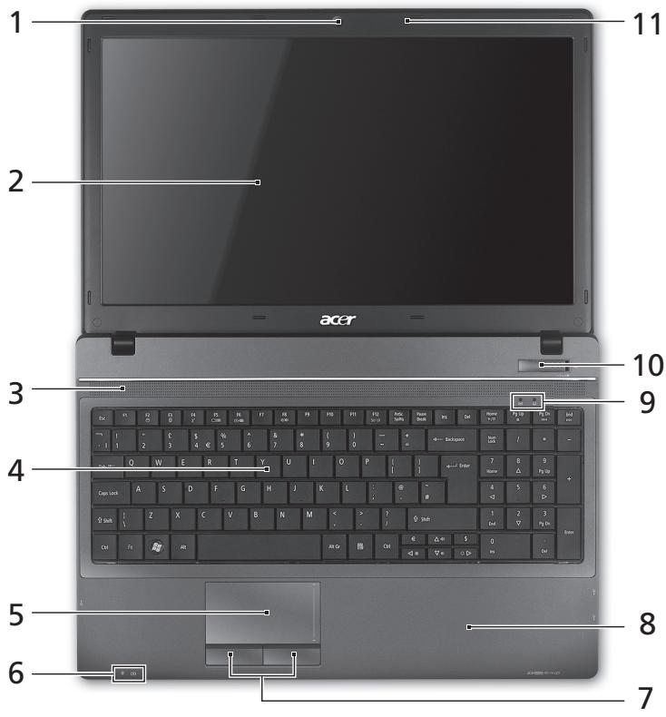 ACER TRAVELMATE 5740Z - Top view - 1