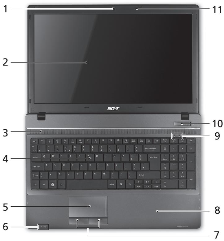 ACER TRAVELMATE 5740Z - Felulnézet - 1