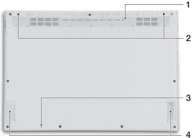 ACER ASPIRE S7-191 - Vue de la base - 1