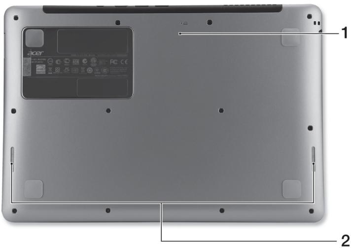 ACER ASPIRE S3-371 - Pohled zespodu - 1
