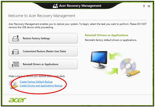 ACER ASPIRE V3-771G-73636G1TMAII - Creare backup per driver e applicazioni - 1