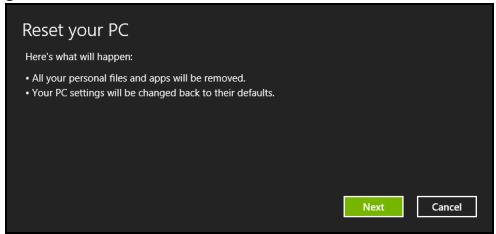 ACER ASPIRE V3-771G-73636G1TMAII - Rūpnīcas iestatijumu atjaunošana, izmantojot iespēju Acer Recovery Management - 3