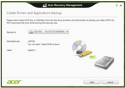 ACER ASPIRE V3-771G-73636G1TMAII - 建立磁碟機和應用程式備份 - 3