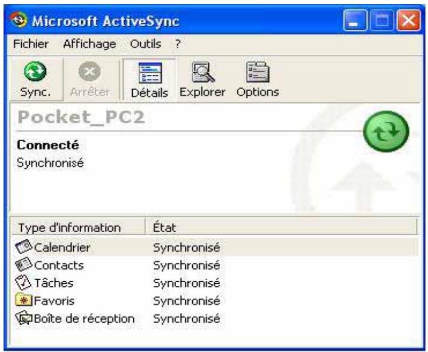 ASUS MYPAL A716 - Vérifier les informations synchronisées - 1