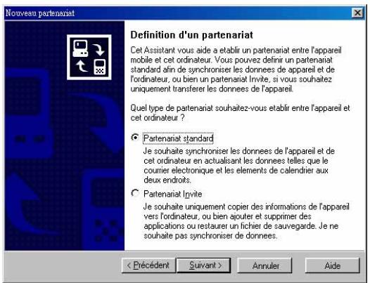 ASUS MYPAL A716 - Pour paramétrer un partenariat: - 1