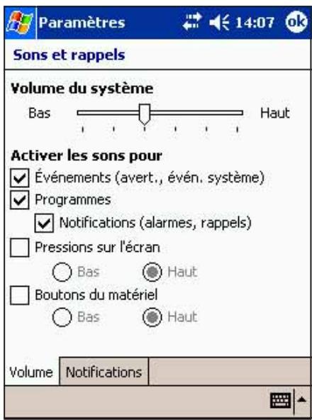 ASUS MYPAL A716 - Pour désir les types de rappels et de sons: - 1