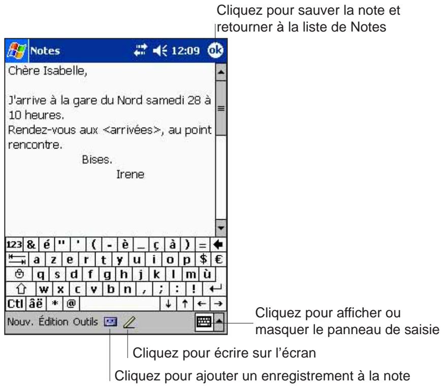 ASUS MYPAL A716 - Pour creer une note: - 1