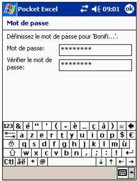 ASUS MYPAL A716 - Pour assigner un mot de passer à une feuille de calcul: - 1