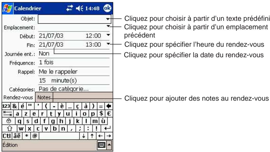 ASUS MYPAL A716 - Créer un rendez-vous - 1