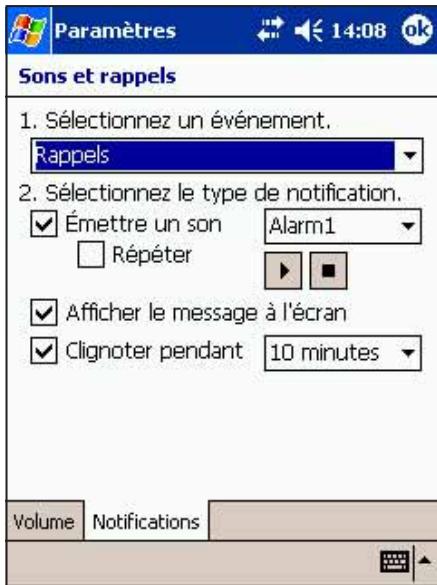 ASUS MYPAL A716 - Pour désir les types de rappels et de sons: - 2