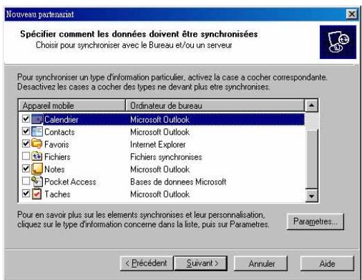 ASUS MYPAL A716 - Pour paramétrer un partenariat: - 3