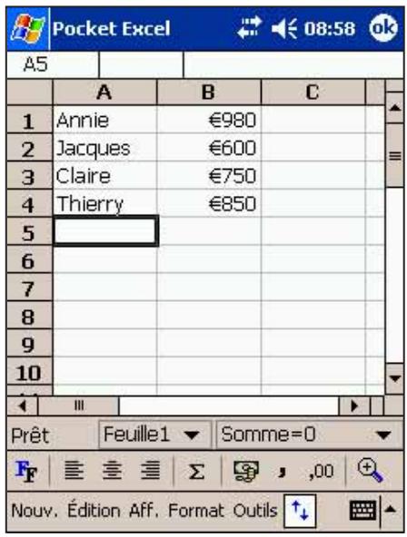 ASUS MYPAL A716 - Pour sauvegarder un document Excel: - 1