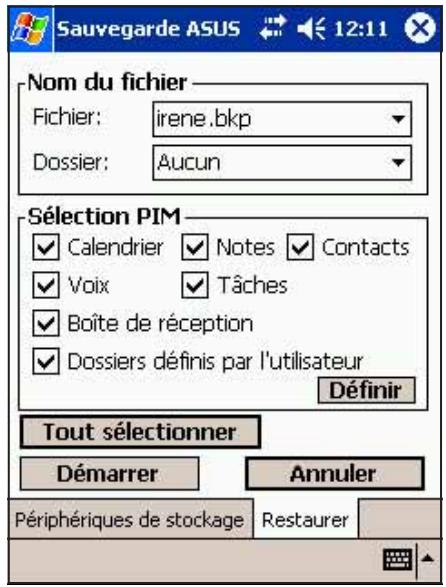 ASUS MYPAL A716 - Sauvegarder uniquement les données PIM de votre Pocket PC: - 2