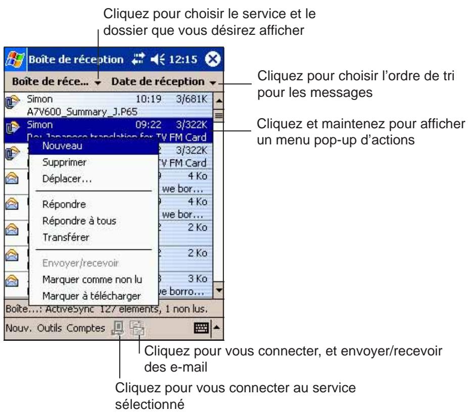 ASUS MYPAL A716 - Utiliser la liste des messages - 1