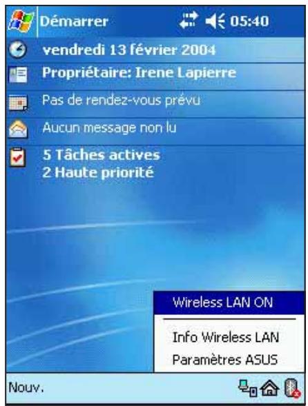 ASUS MYPAL A716 - Allumer le Wireless LAN: - 1