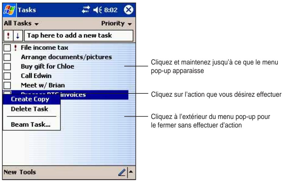 ASUS MYPAL A716 - Menu contexts - 1