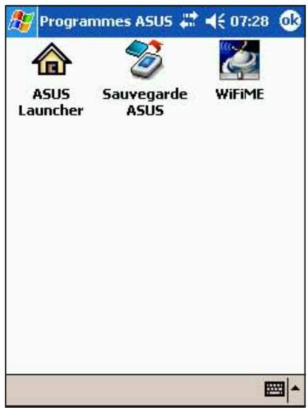 ASUS MYPAL A716 - Pour allumer le Wireless LAN et lancer le programme WiFiIME: - 1