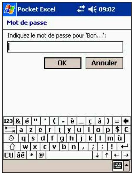 ASUS MYPAL A716 - Pour assigner un mot de passer à une feuille de calcul: - 2