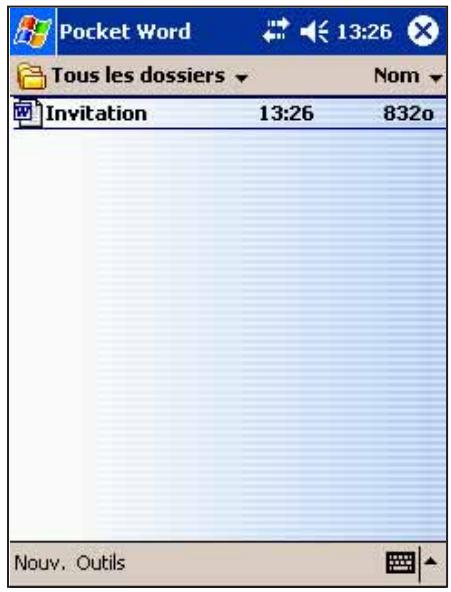 ASUS MYPAL A716 - Sauvegarder des documents Pocket Word Pour sauvegarder un document Word : - 2