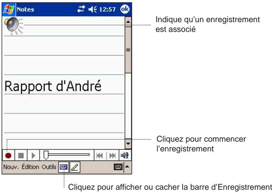 ASUS MYPAL A716 - Pour effectuer un enregistrement: - 1