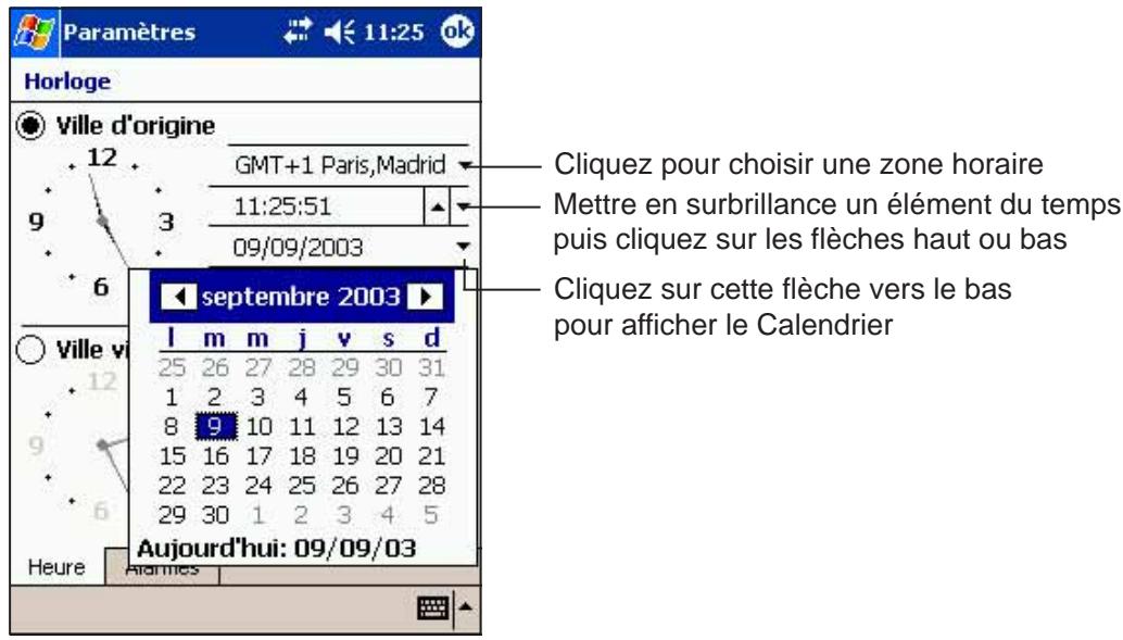 ASUS MYPAL A716 - Pour modifier la date et l'heure: - 1
