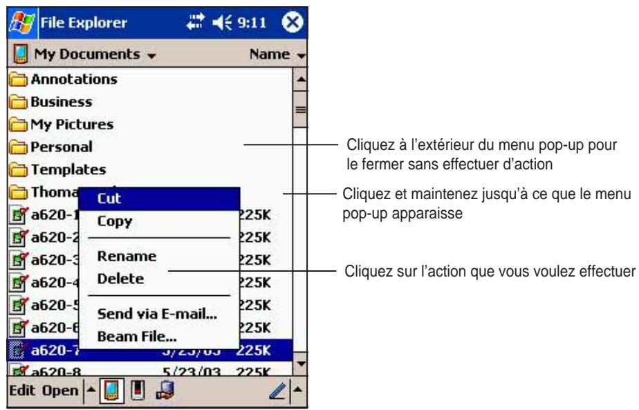 ASUS MYPAL A716 - Menu contexts - 2