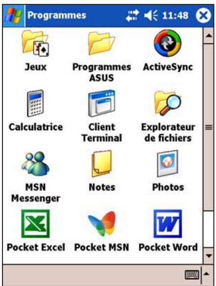 ASUS MYPAL A716 - Pour acceder aux programmes fournis: - 1