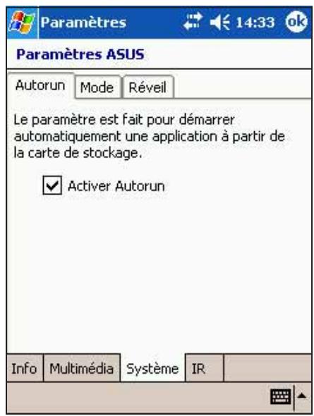 ASUS MYPAL A716 - Sélectionner les péripériques autorun: - 1