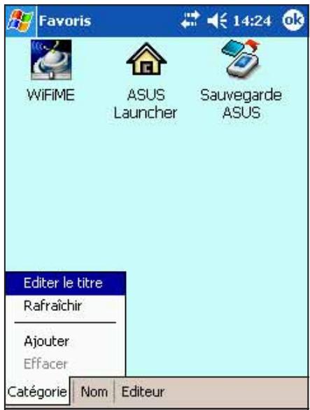 ASUS MYPAL A716 - Pour modifier le nom d'une catégorie par défaut: - 1