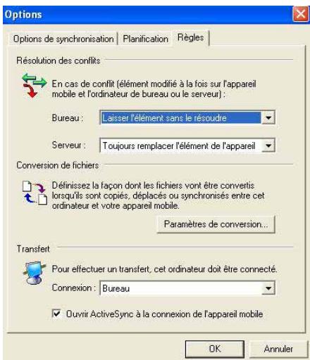 ASUS MYPAL A716 - Pour spécifique les règles de synchronisation: - 1