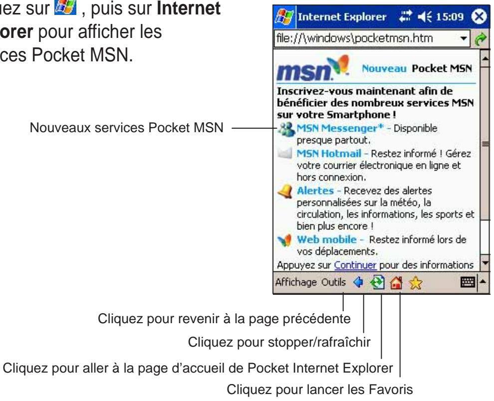 ASUS MYPAL A716 - Pour lancer Pocket Internet Explorer: - 1