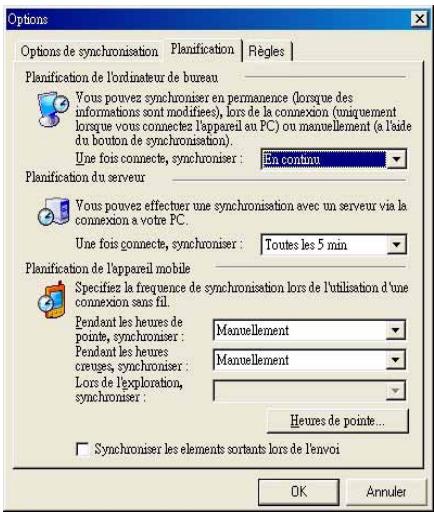 ASUS MYPAL A716 - Pour planifier la synchronisation: - 1