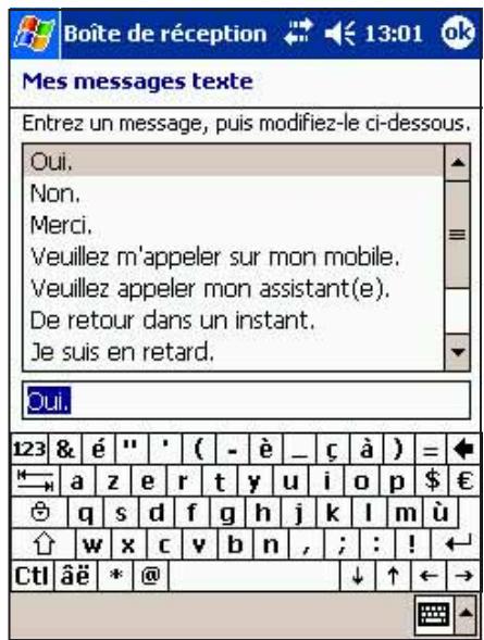 ASUS MYPAL A716 - Pour éoperator un message pré-configéré: - 2