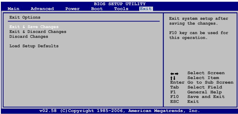 ASUS P5B DLX - Exit menu (menu sortie) - 1