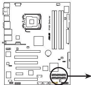 ASUS P5B DLX - Connecteurs Serial ATA ICH8R (7-pin SATA1 [red], SATA2 [red], SATA3 [black], SATA4 [black], SATA5 [red], SATA6 [red]) - 2
