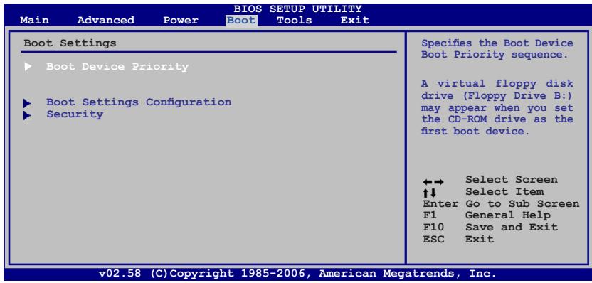 ASUS P5B DLX - Boot menu (menu de boot) - 1