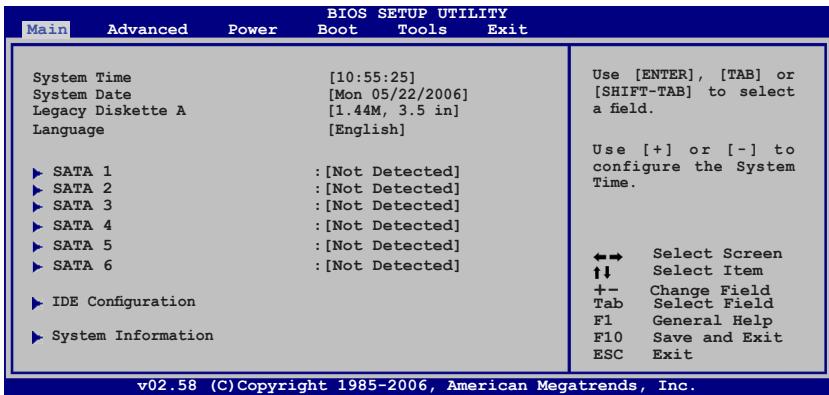 ASUS P5B DLX - Main menu (Menu principal) - 2