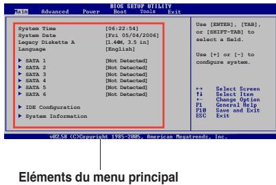 ASUS P5B DLX - Éléments de menu - 1