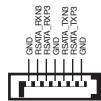 ASUS P5B DLX - Connecteurs Serial ATA ICH8R (7-pin SATA1 [red], SATA2 [red], SATA3 [black], SATA4 [black], SATA5 [red], SATA6 [red]) - 8