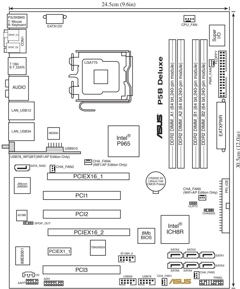 ASUS P5B DLX - Layout de la carte mère - 1